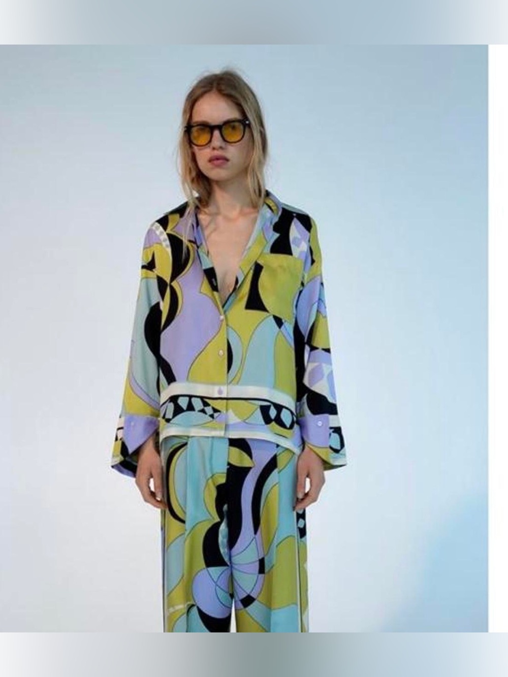 Zara Multicolor Light Blue Yellow Lavender Printed set